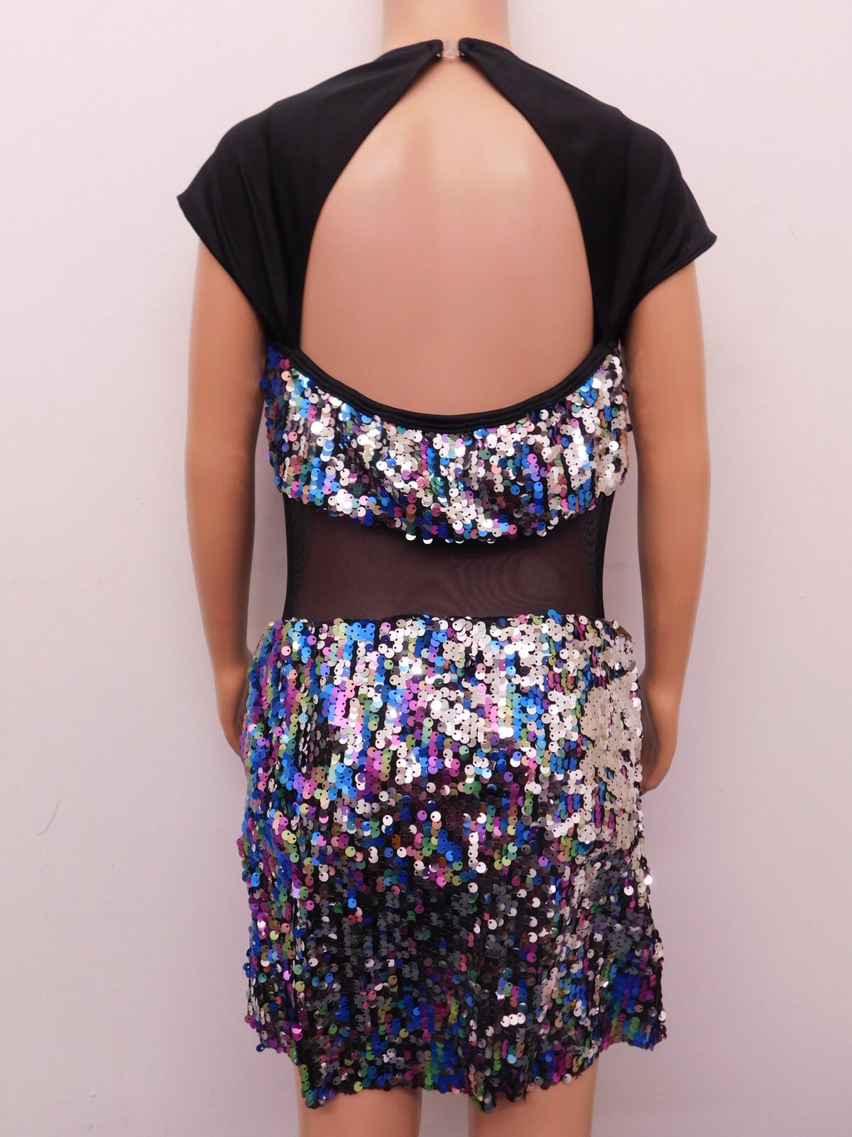 Pre-Owned Costume Curtain Call  J5334 Medium Adult Black Dress Jazz Sequin