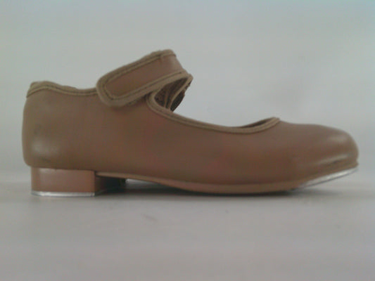Pre-Owned Tap Shoes Danshuz Kids 1M Mary Jane Leather Loop Strap No Buckle Student