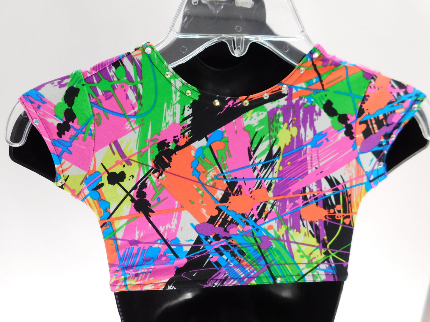 Pre-Owned Costume Kelle   XS Child Bright Colors 2 pc Jazz Rhinestone
