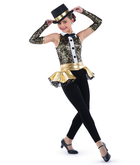 Pre-Owned Costume Wish Come True  21887 Small Adult Gold Skirt Jazz Sequin