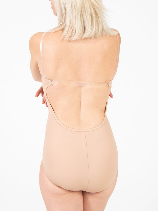 Pre-Owned Under Leotard XL Adult Body Wrappers 285 Padded Nude Clear straps