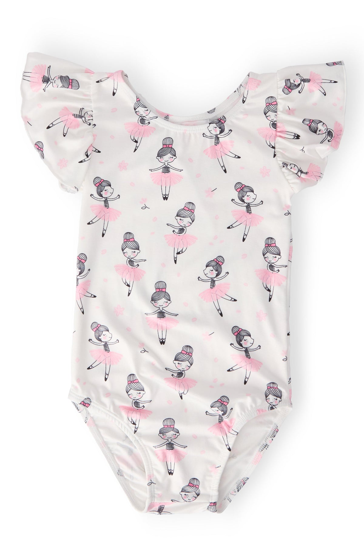 Pre-Owned Leotard Mila & Rose White Ballerina Print Toddler 4T Child