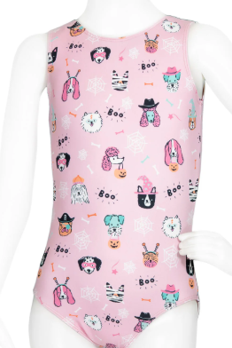 New Gymnastics Leotard Destira Boo Dog Halloween XS Child 5-6