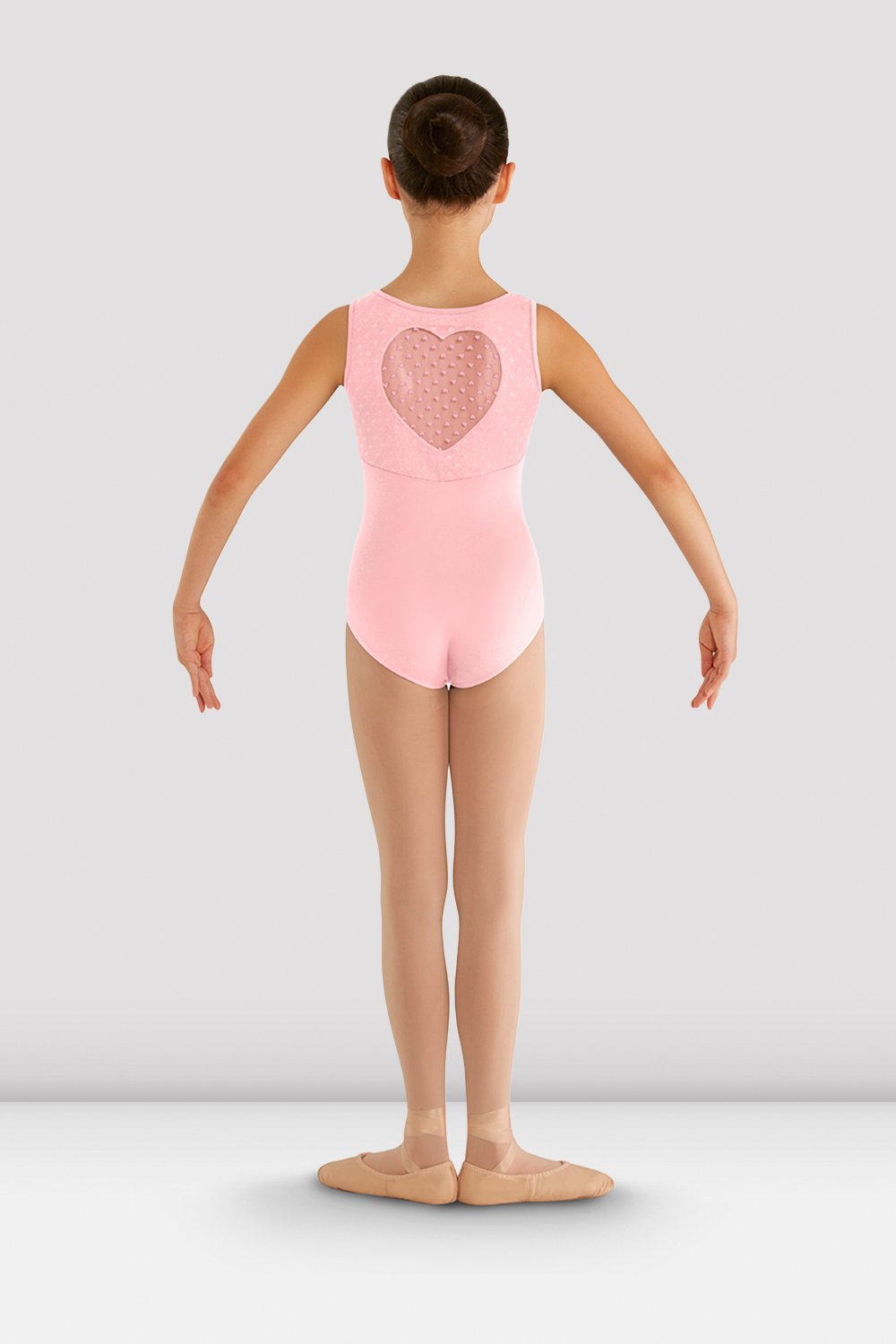Pre-Owned Leotard Bloch CL5602 Large Child 14 Black Mesh Heart Ballet Tap Jazz