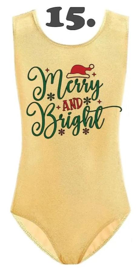 Custom Christmas Leotards - Design 15 Merry and Bright