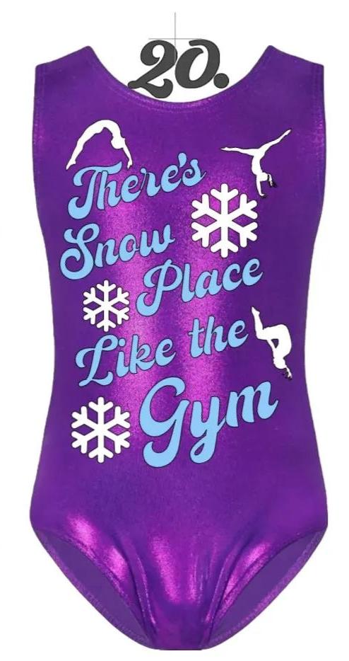 Custom Christmas Leotards - Design 19 Snow Place Like the Gym