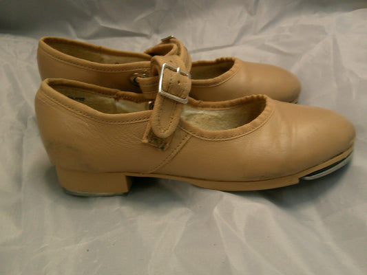 Pre-Owned Tap Shoes Capezio 3800 Toddler 12.5 Jane Leather Easy Strap Tan