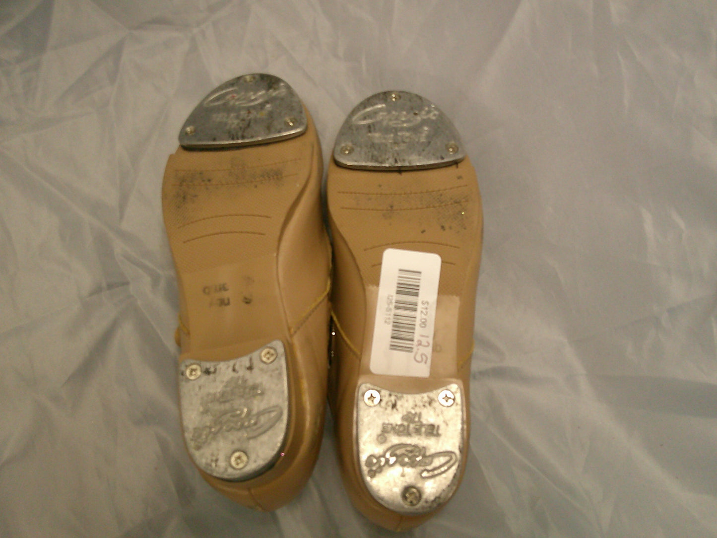 Pre-Owned Tap Shoes Capezio 3800 Toddler 12.5 Jane Leather Easy Strap Tan