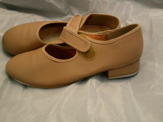 Pre-Owned Tap Shoes Youth 6W Tan So Danca TA38 Mary Jane Leather Loop Strap