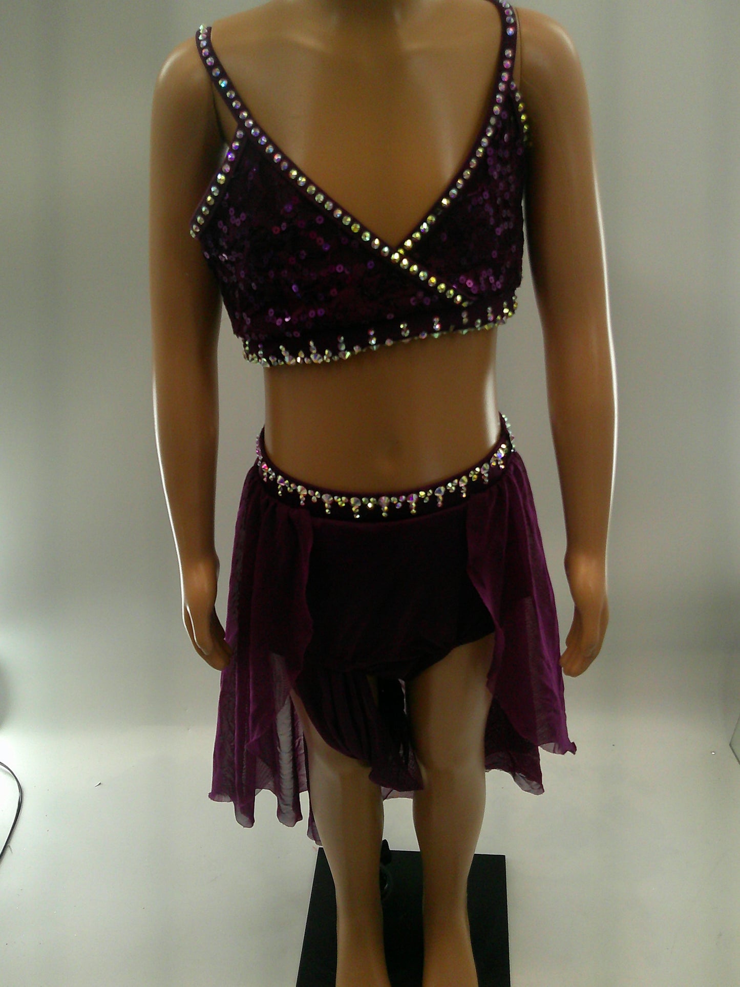 Pre-Owned Costume Large Child Pink Weissman D10076 Contemporary Modern 2Pc Rhinestones ADDED