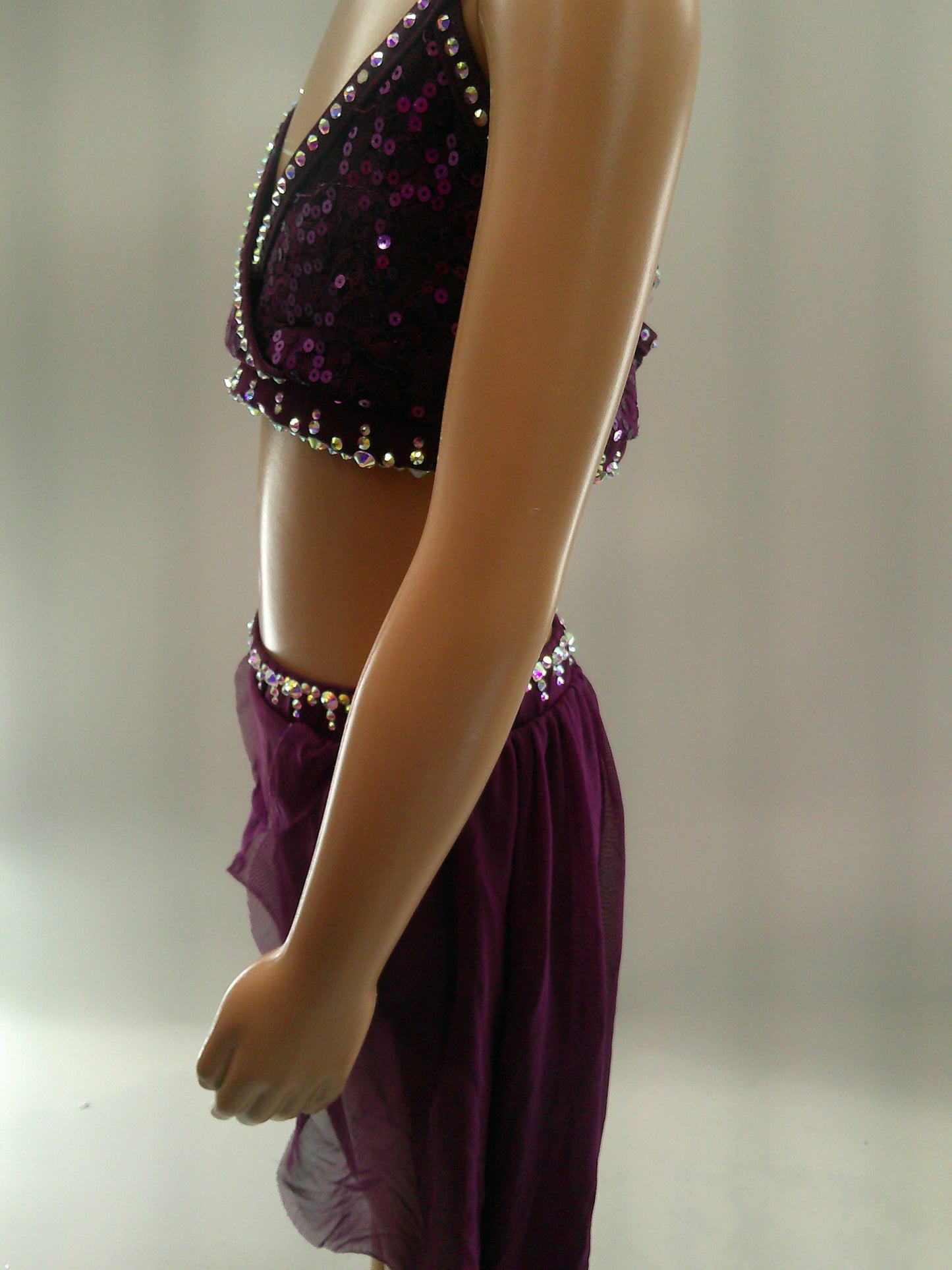 Pre-Owned Costume Large Child Pink Weissman D10076 Contemporary Modern 2Pc Rhinestones ADDED