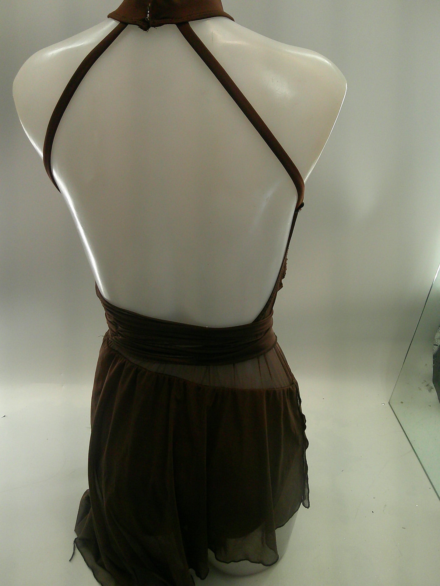 Pre-Owned Costume Medium Adult Brown Mesh Lycra Great Base Lyrical Contemporary