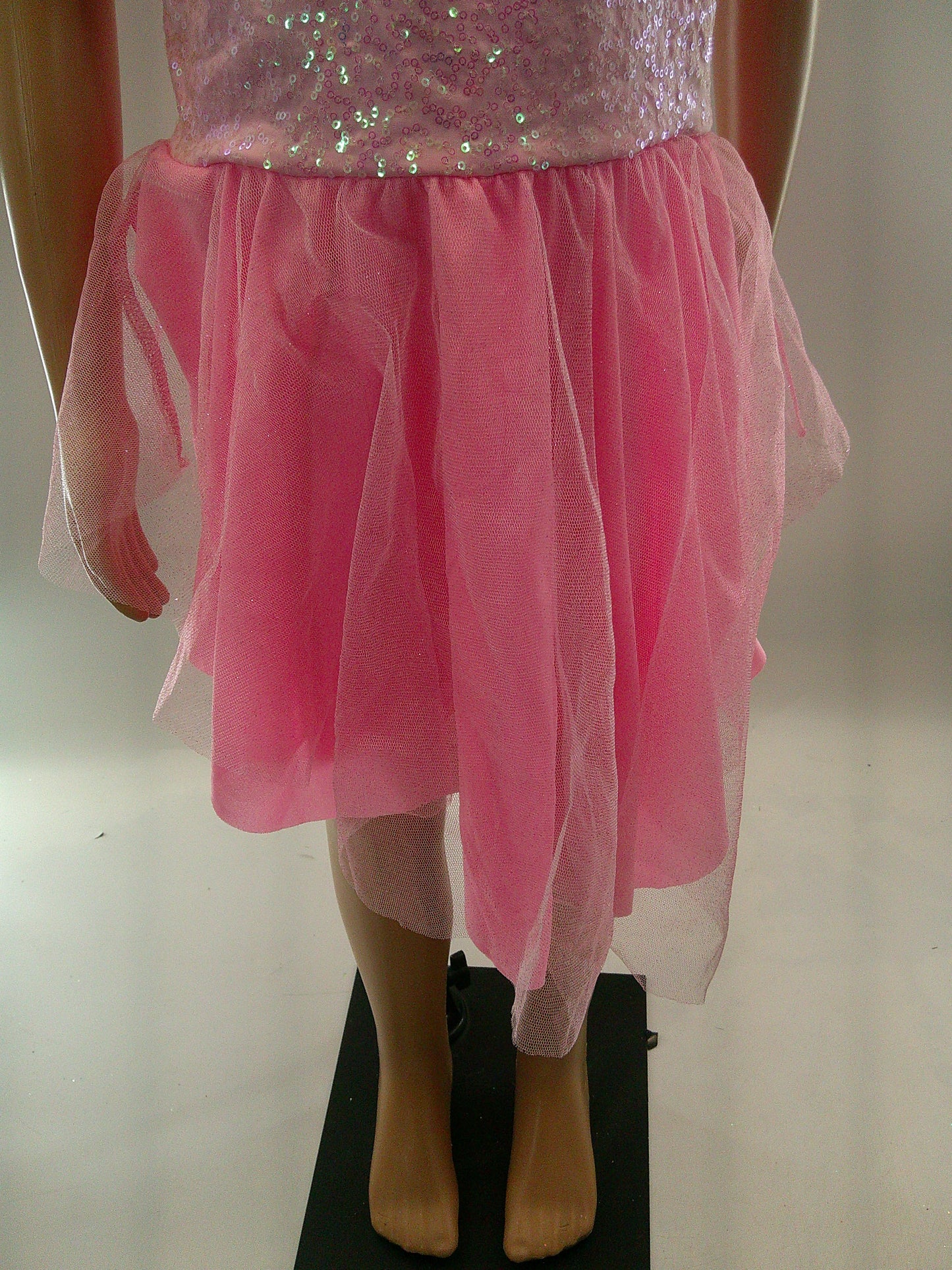 Pre-Owned Costume large Child Pink Curtain Call E1038 Lyrical Ballet YAGP Dress Up Sequin Dress Glitter
