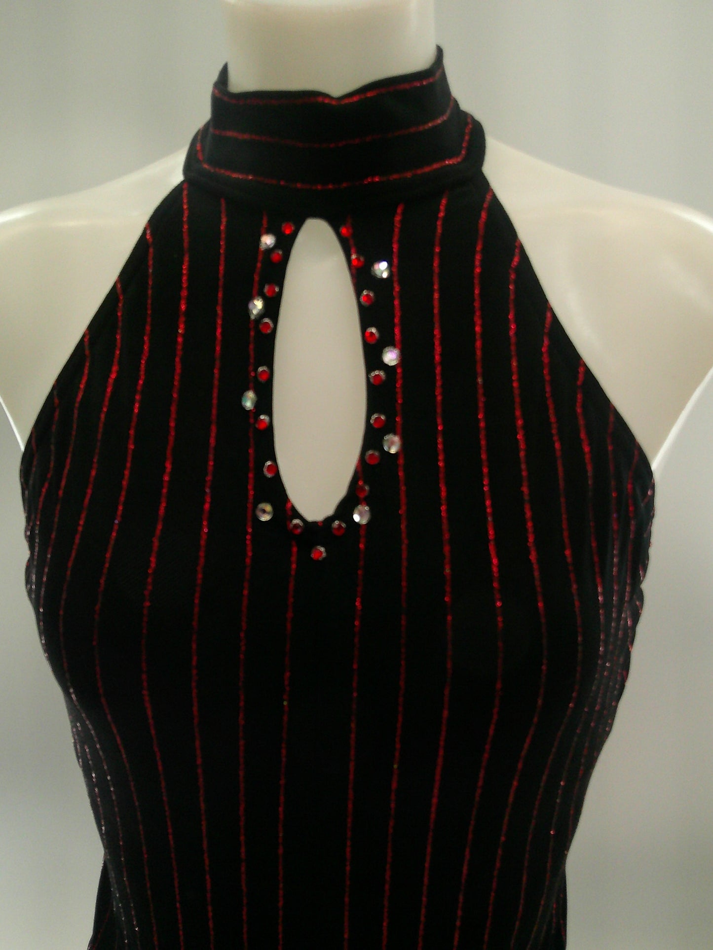 Pre-Owned Costume Kelle Vintage Small Adult Red Black Shortie unitard Jazz Tap Acro