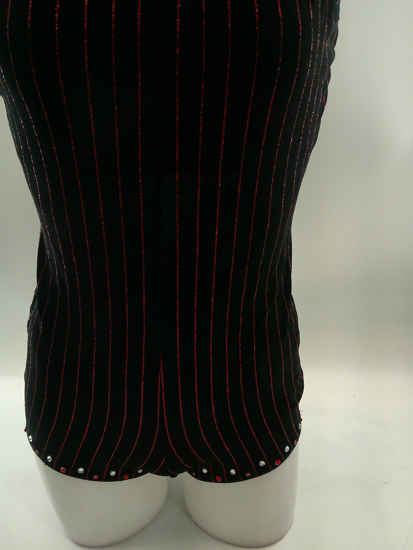 Pre-Owned Costume Kelle Vintage Small Adult Red Black Shortie unitard Jazz Tap Acro