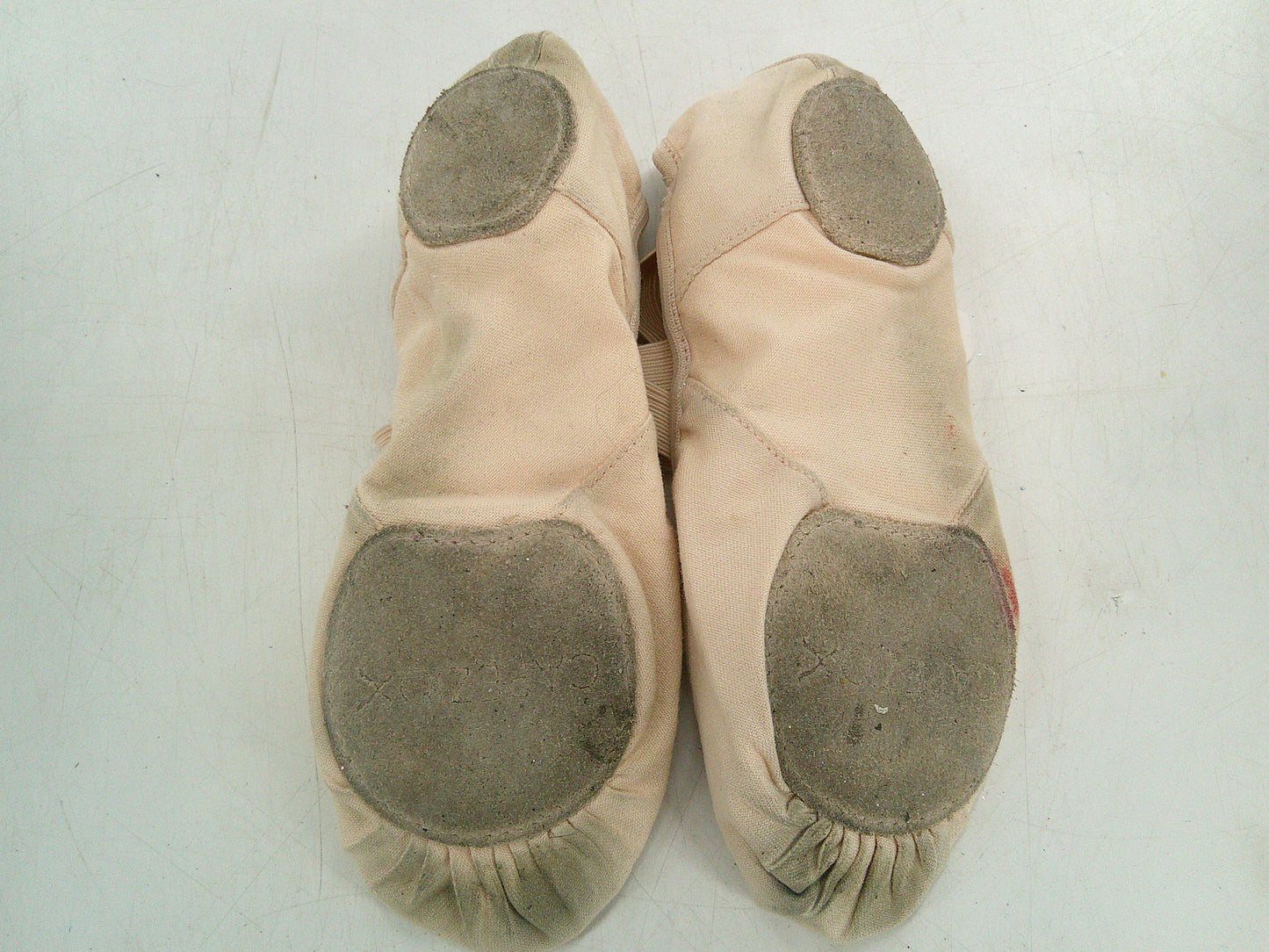 Pre-Owned Ballet Shoes Capezio Adult 8.5M No Tie Drawstring Canvas Crossing Straps Split Sole