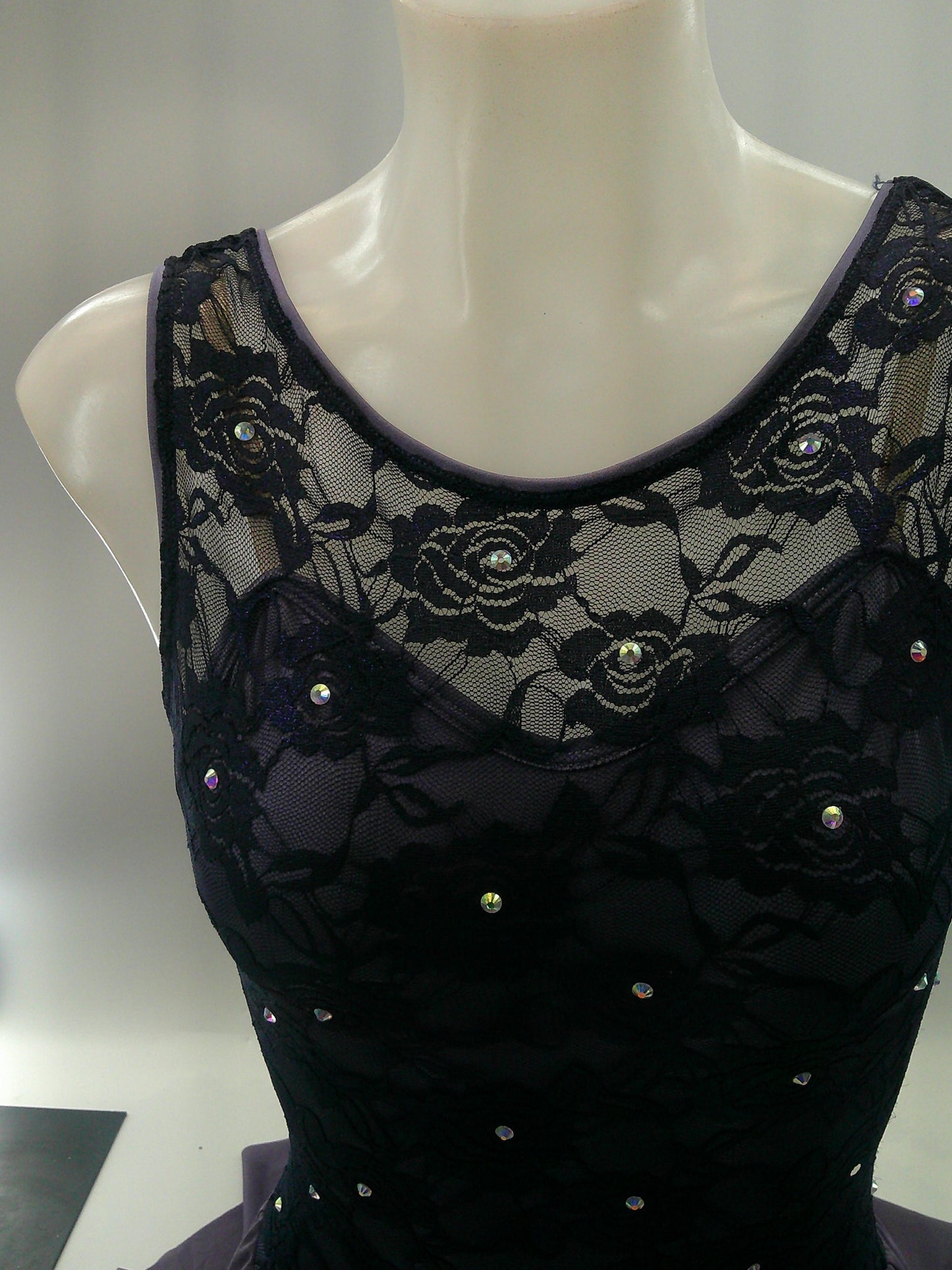 Pre-Owned Costume Medium Adult Purple Curtain Call E1371 Lyrical Ballet Contemporary Lace Rhinestone Dress