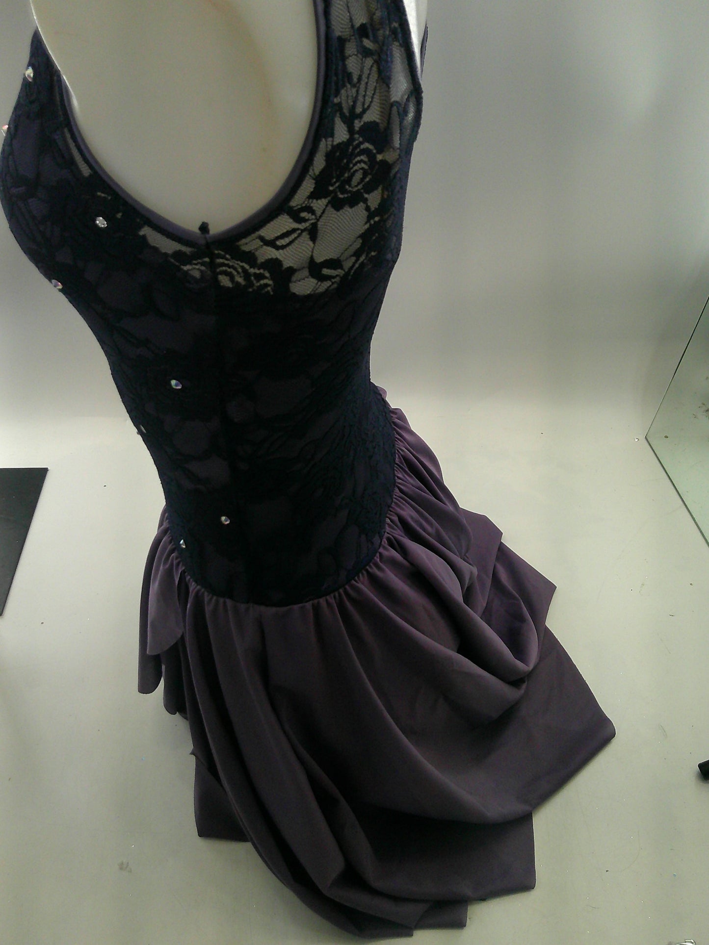 Pre-Owned Costume Medium Adult Purple Curtain Call E1371 Lyrical Ballet Contemporary Lace Rhinestone Dress
