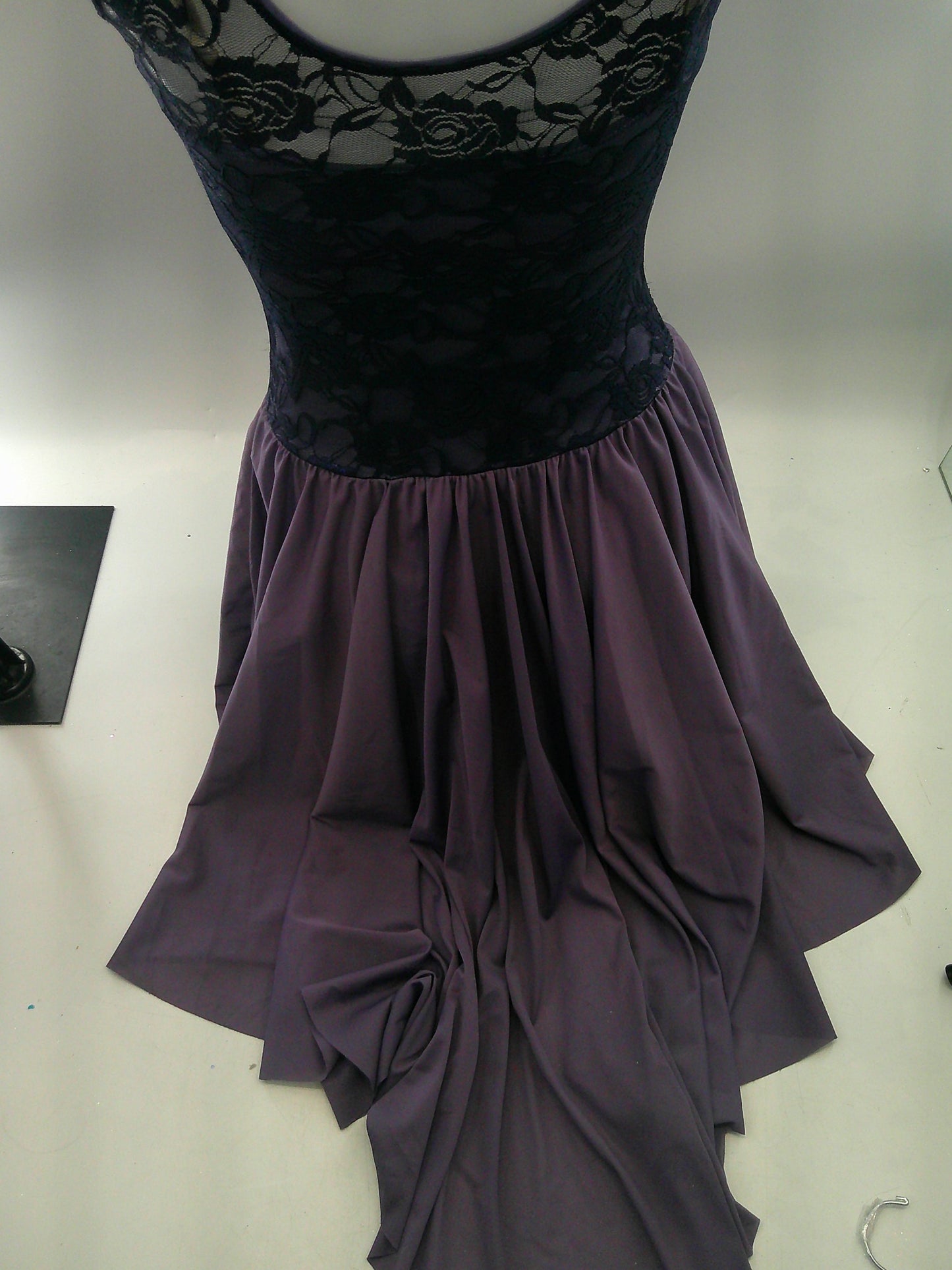 Pre-Owned Costume Medium Adult Purple Curtain Call E1371 Lyrical Ballet Contemporary Lace Rhinestone Dress