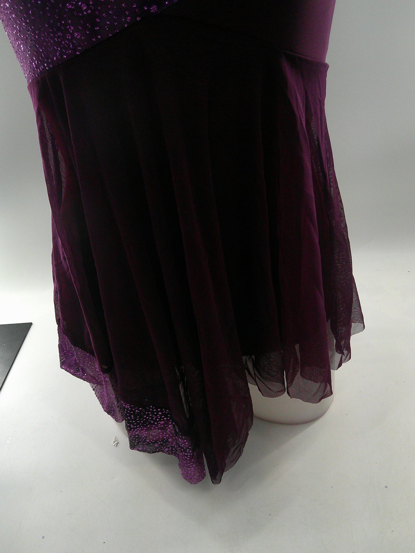 Pre-Owned Costume Small Adult Purple Art Stone 0355 Lyrical Ballet Contemporary Flowy Glitter Asymmetry