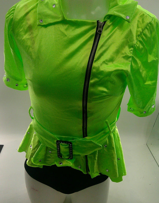 Pre-Owned Costume Weissman 6866 Small Adult Green Jazz Tap Rhinestones