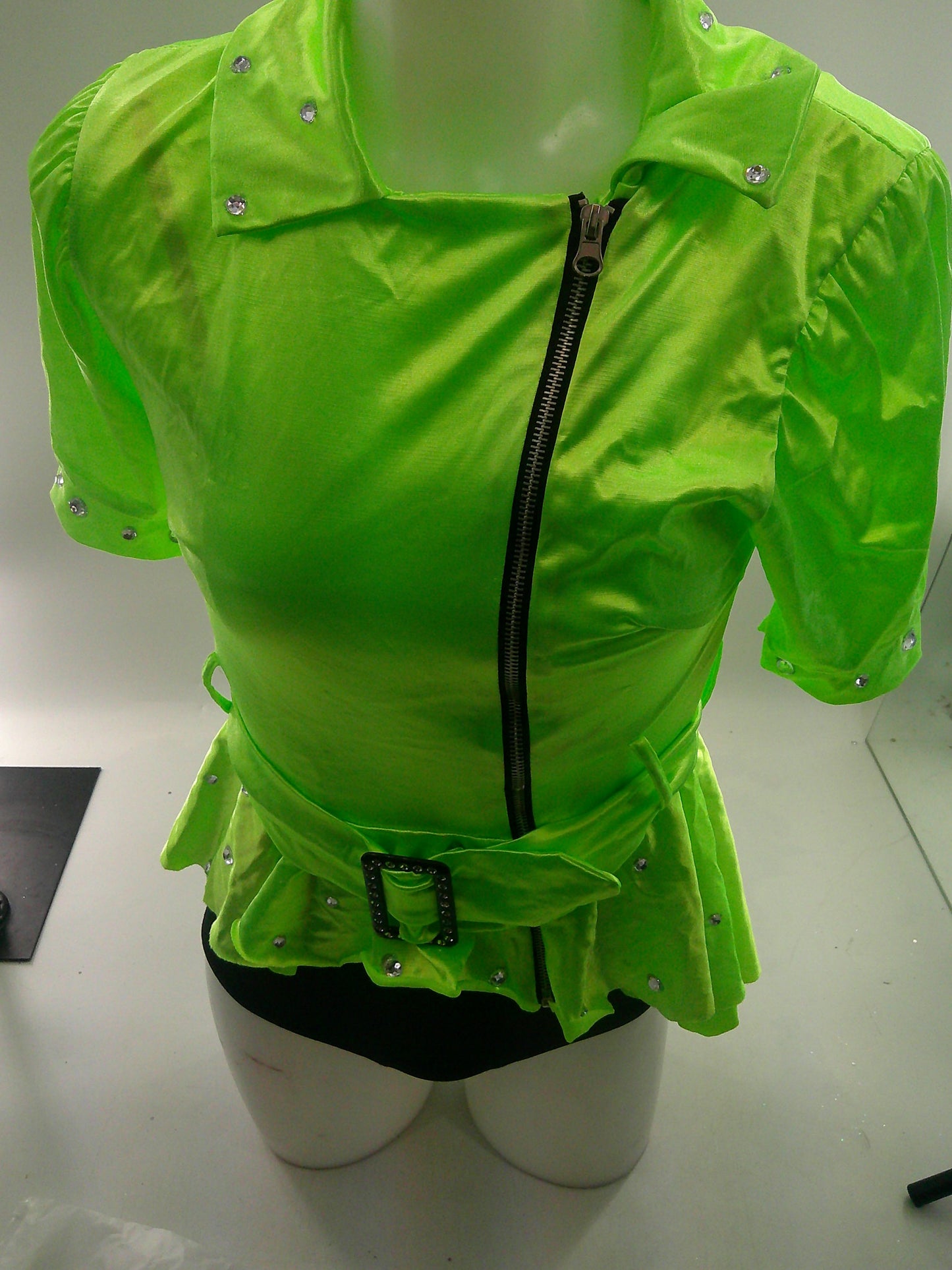 Pre-Owned Costume Weissman 6866 Small Adult Green Jazz Tap Rhinestones