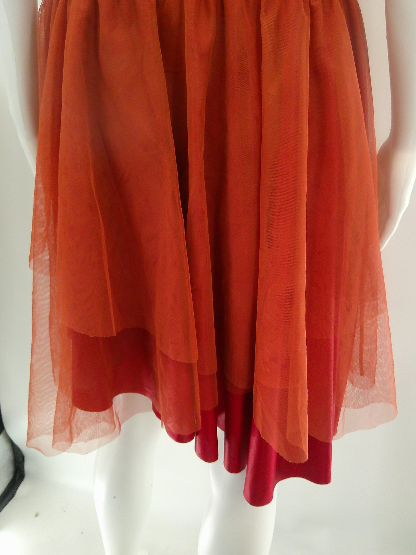 Pre-Owned Costume Lyrical XXL Adult Rust Curtain Call R308 Dress Sequin Flowy Ballet Contemporary