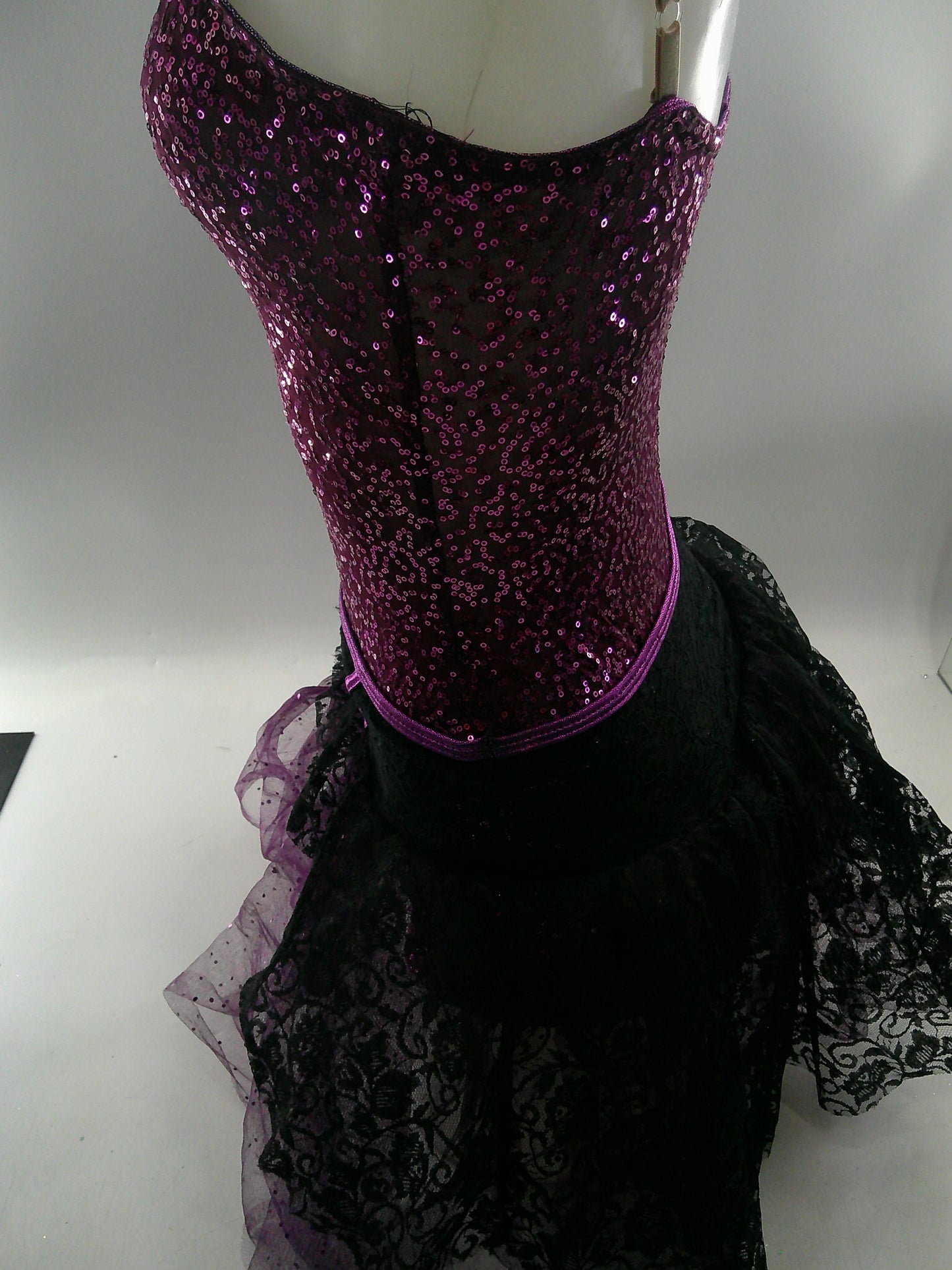 Pre-Owned Costume Small Adult Purple Curtain Call J4702 Jazz Tap Clogging Ballet Sequin Lace Dress
