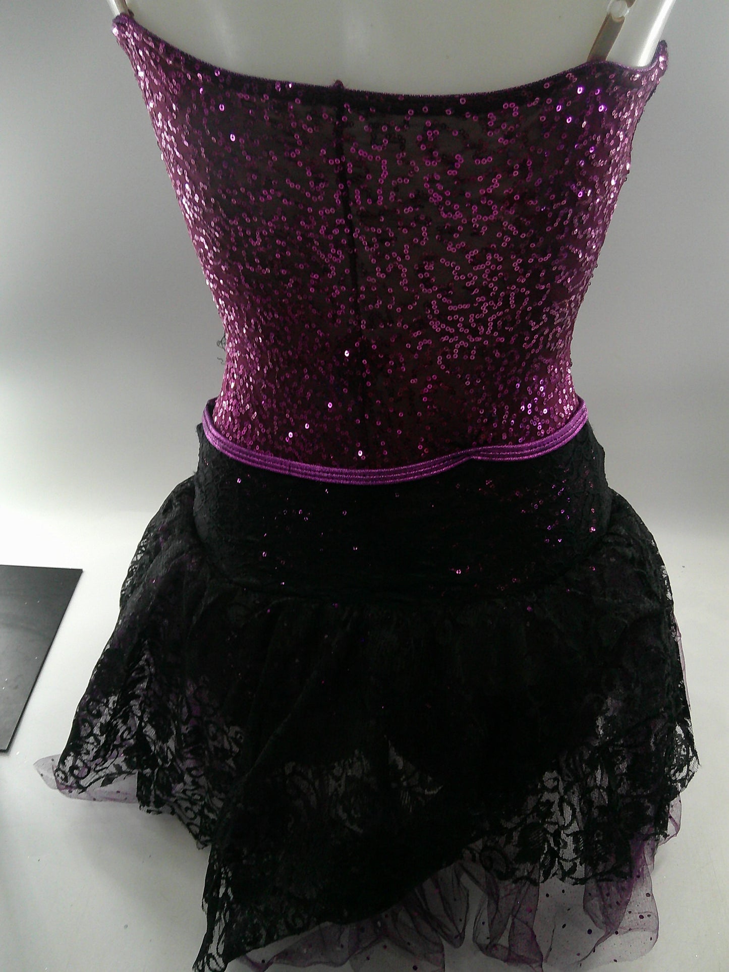 Pre-Owned Costume Small Adult Purple Curtain Call J4702 Jazz Tap Clogging Ballet Sequin Lace Dress