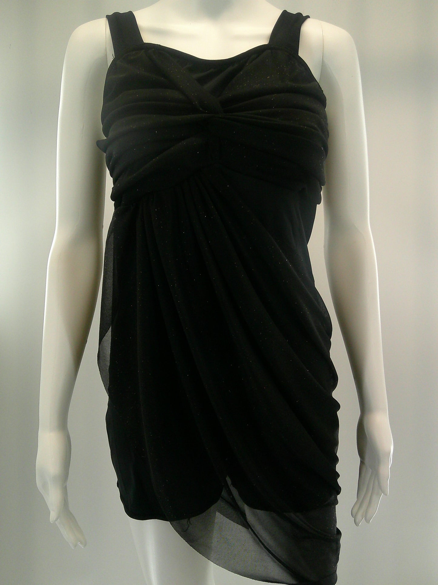 Pre-Owned Costume Large Adult Black Weissman 6766 Lyrical Ballet Contemporary Glitter Flowy Unitard