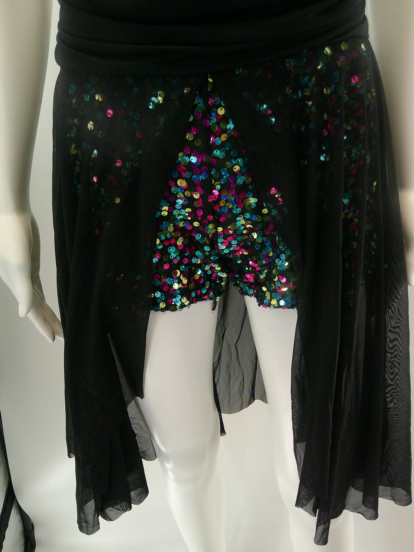 Pre-Owned Costume Lyrical Large Adult Multi Costume Gallery Sequin Dress Contemporary Jazz