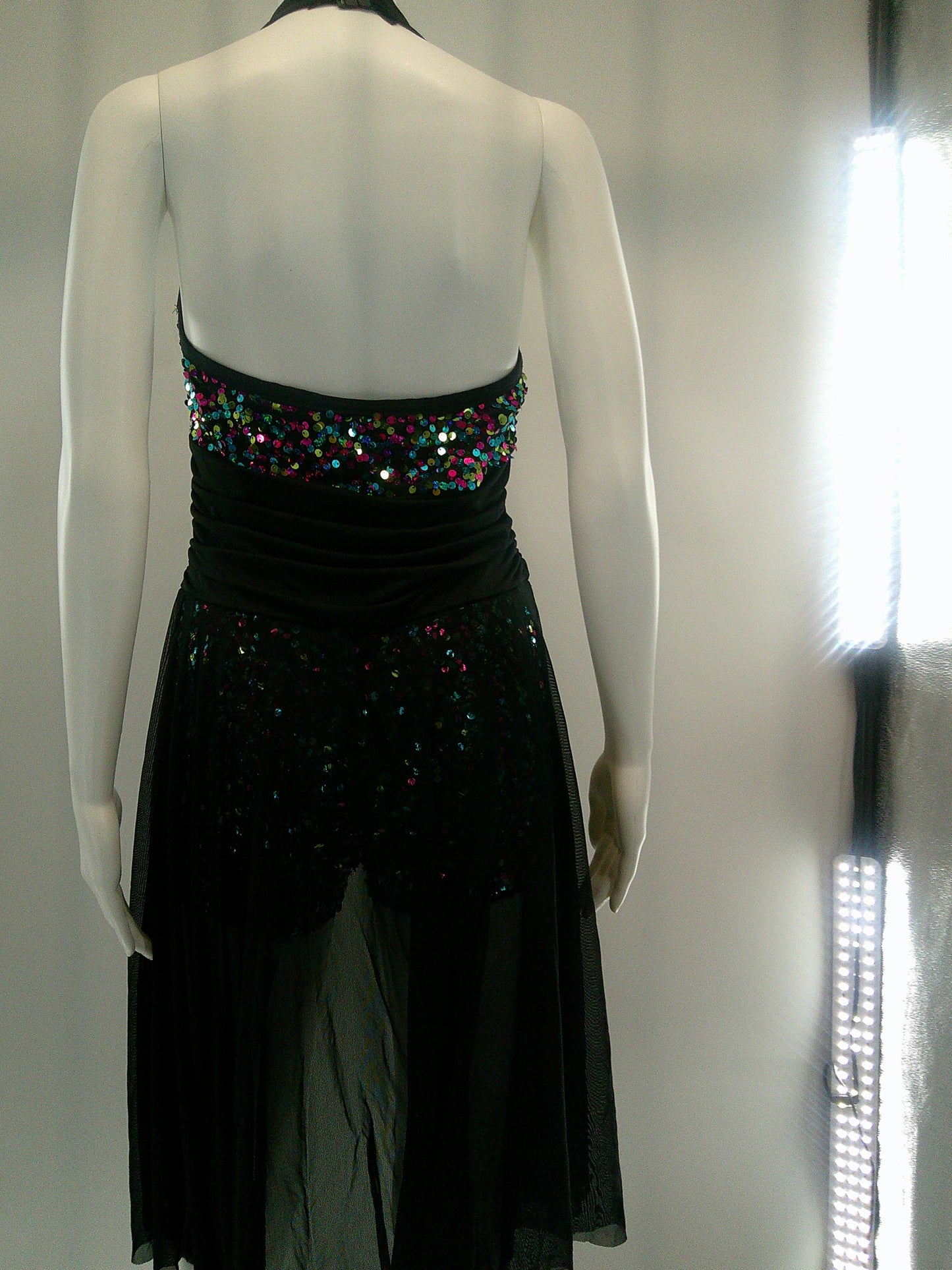 Pre-Owned Costume Lyrical Large Adult Multi Costume Gallery Sequin Dress Contemporary Jazz