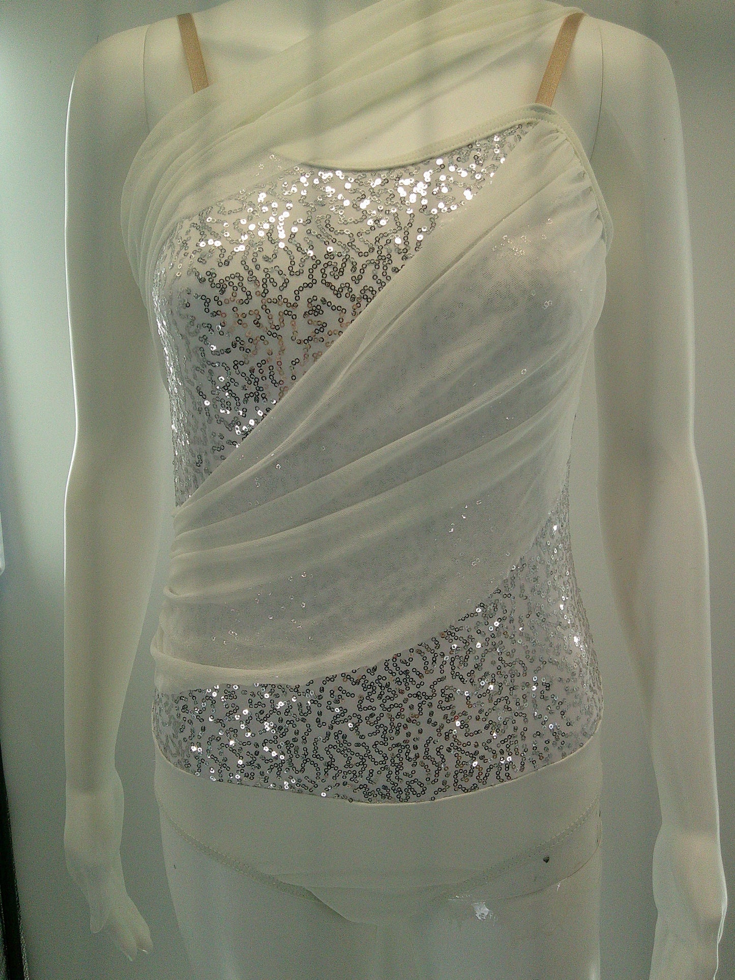Pre-Owned Costume Medium Adult White Weissman 7412 Lyrical Ballet Contemporary Sequin Tutu