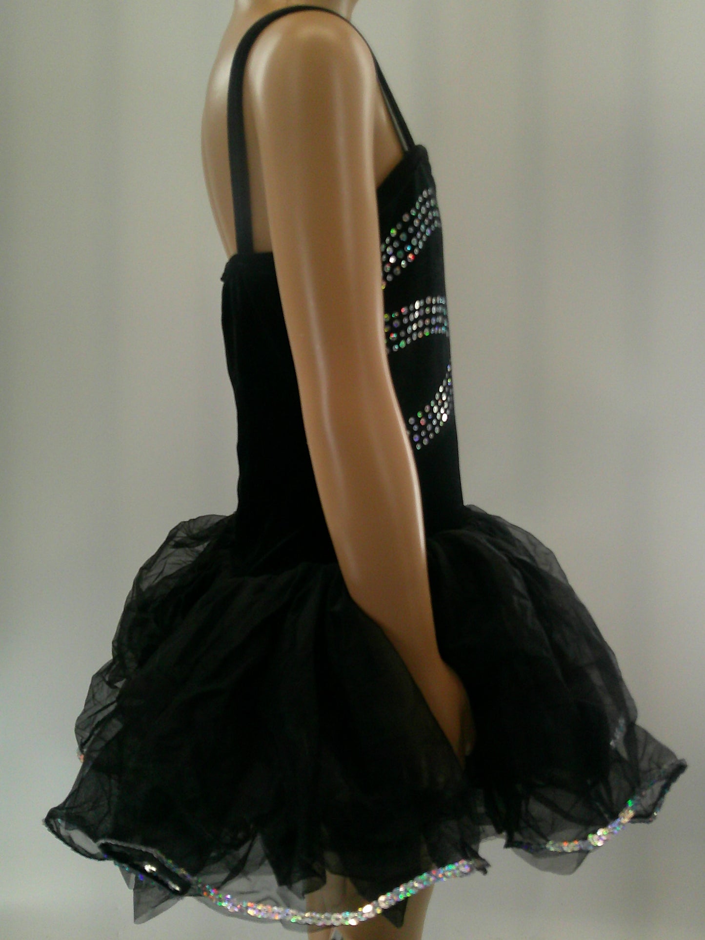 Pre-Owned Costume Ballet Medium Child Black Curtain Call E1034 Leotard Tutu Dress Up YAGP