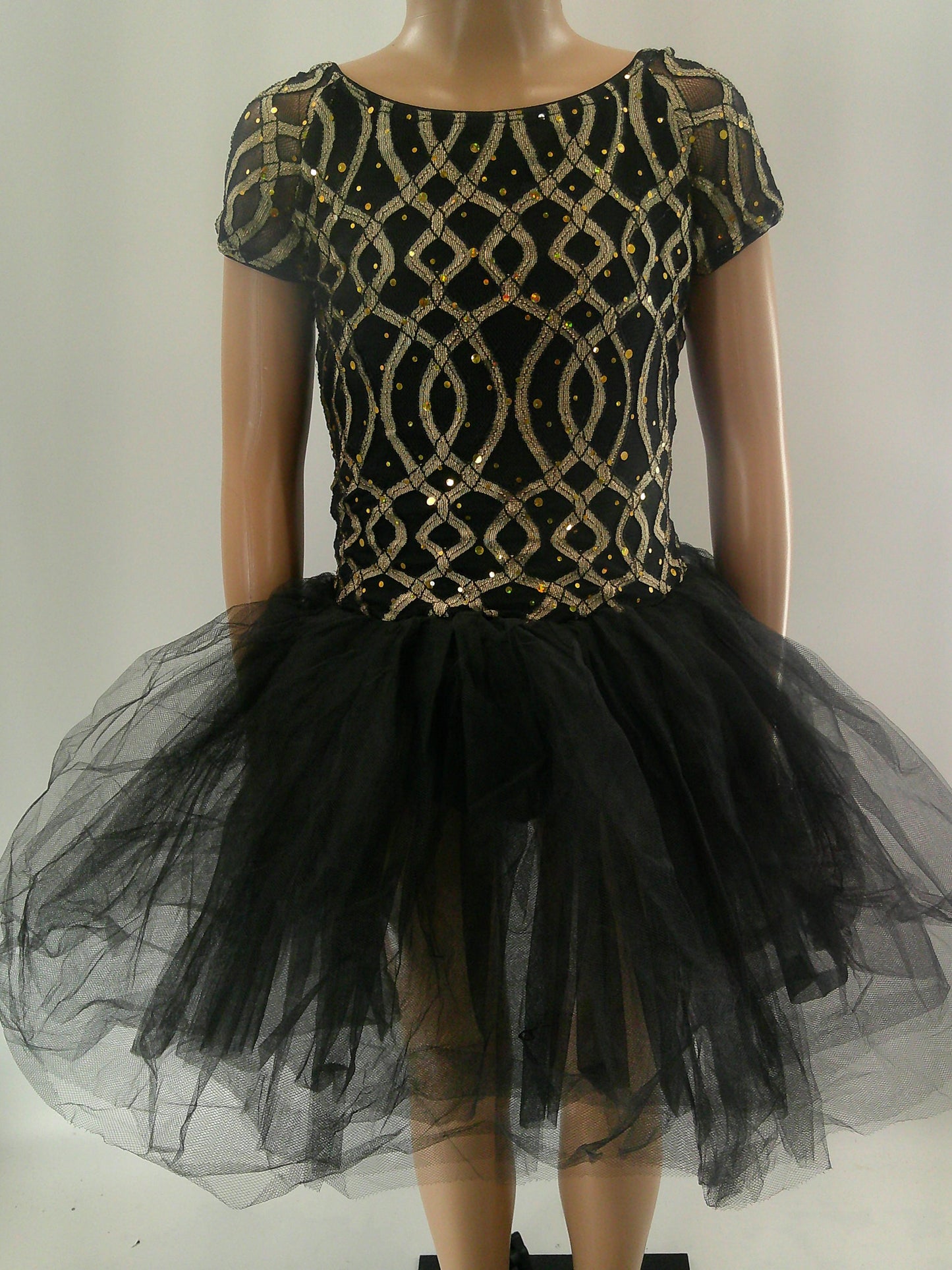 Pre-Owned Costume Ballet Medium Child Gold Revolution Geometric Tutu YAGP Pointe