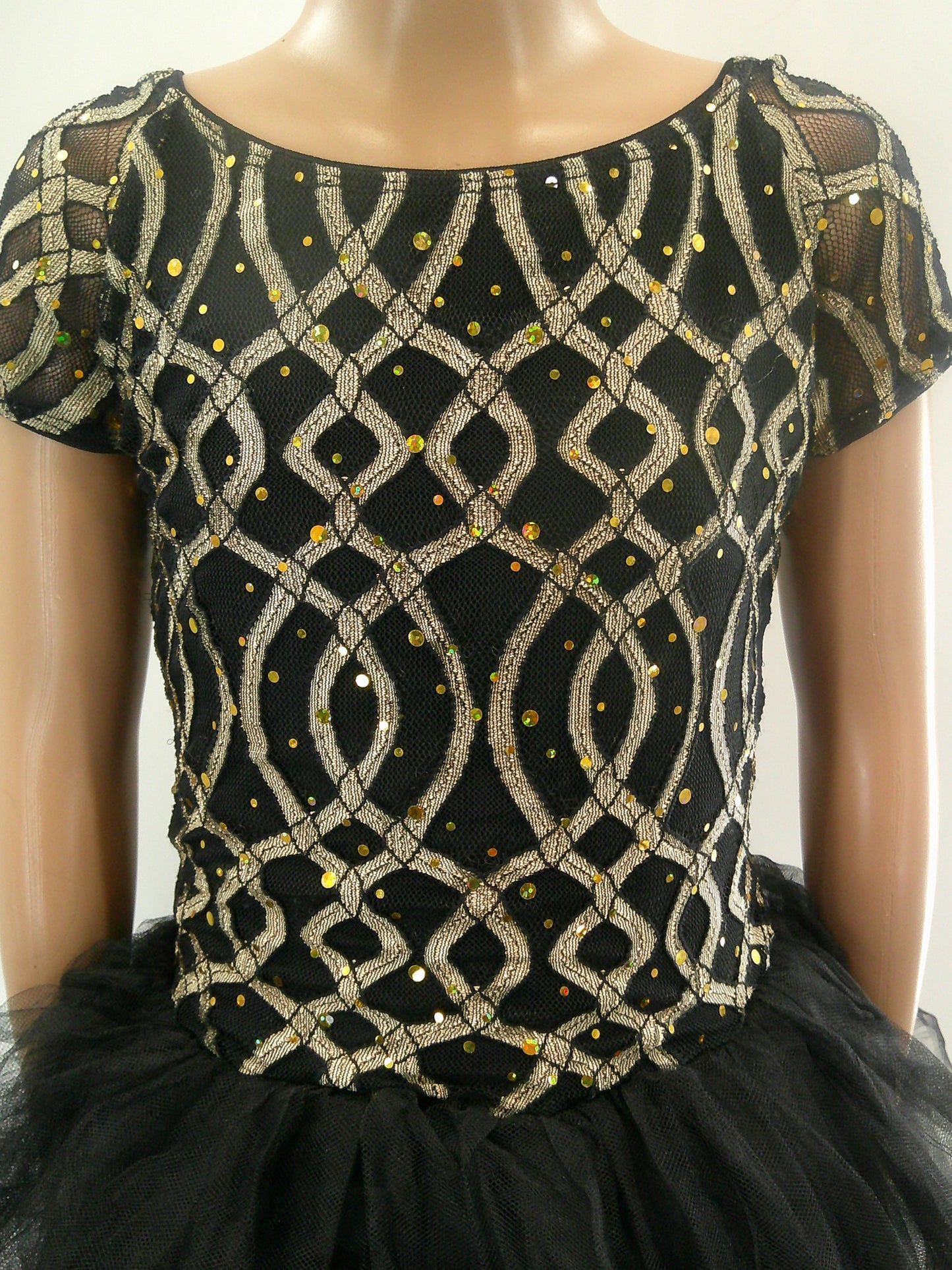 Pre-Owned Costume Ballet Medium Child Gold Revolution Geometric Tutu YAGP Pointe
