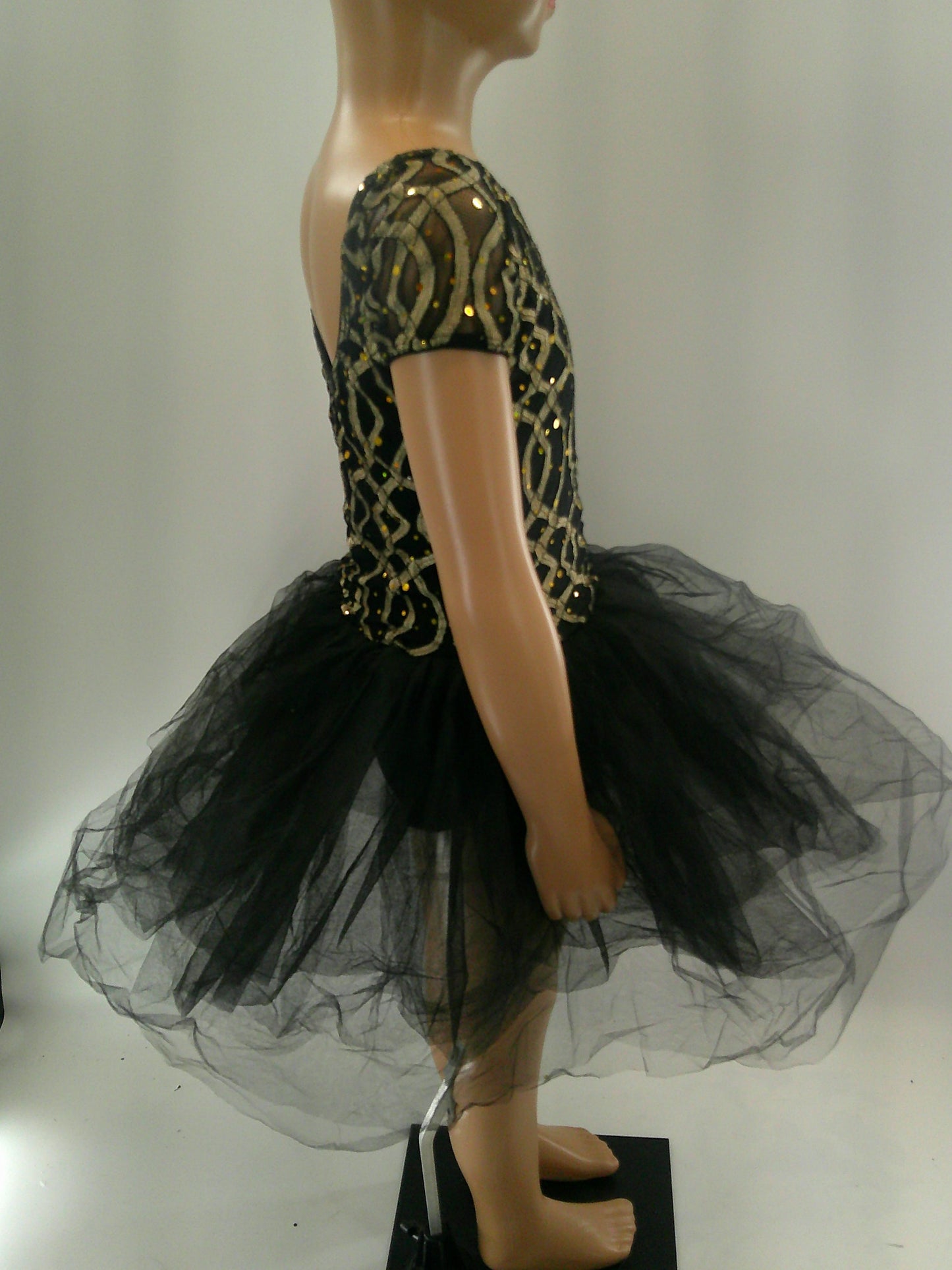 Pre-Owned Costume Ballet Medium Child Gold Revolution Geometric Tutu YAGP Pointe
