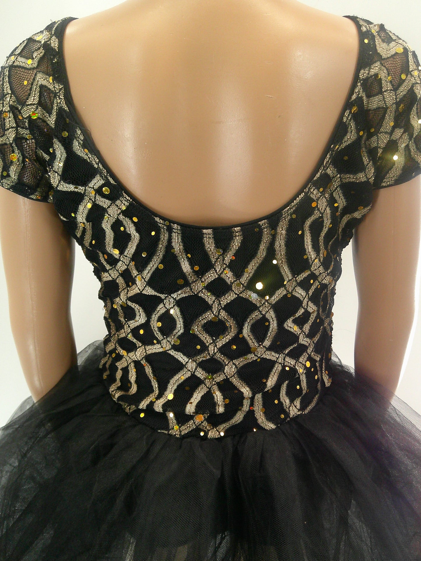 Pre-Owned Costume Ballet Medium Child Gold Revolution Geometric Tutu YAGP Pointe
