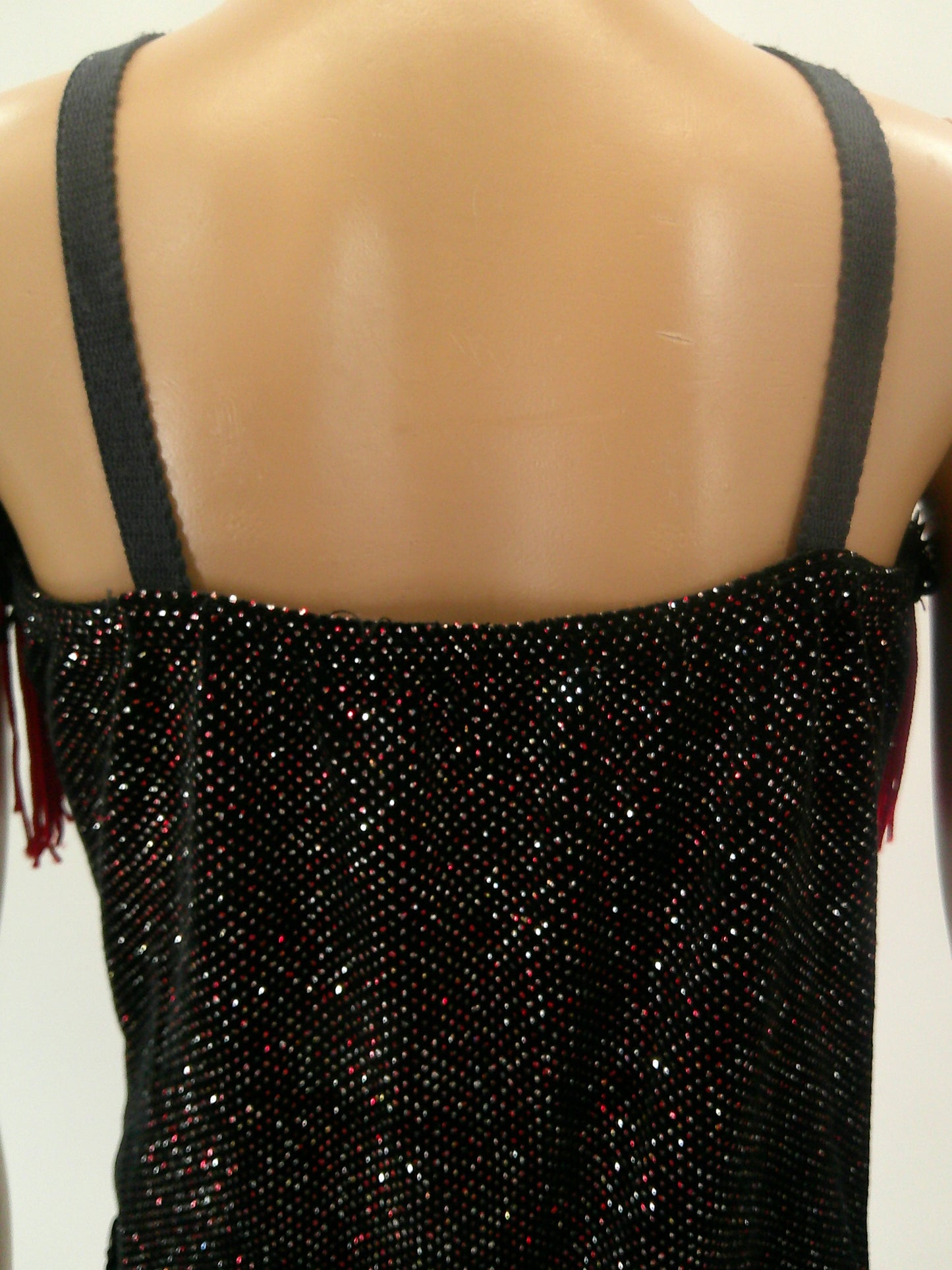 Pre-Owned Costume Medium Child Red A Wish Come True V629N Jazz Tap Clogging Fringe Velvet Glitter