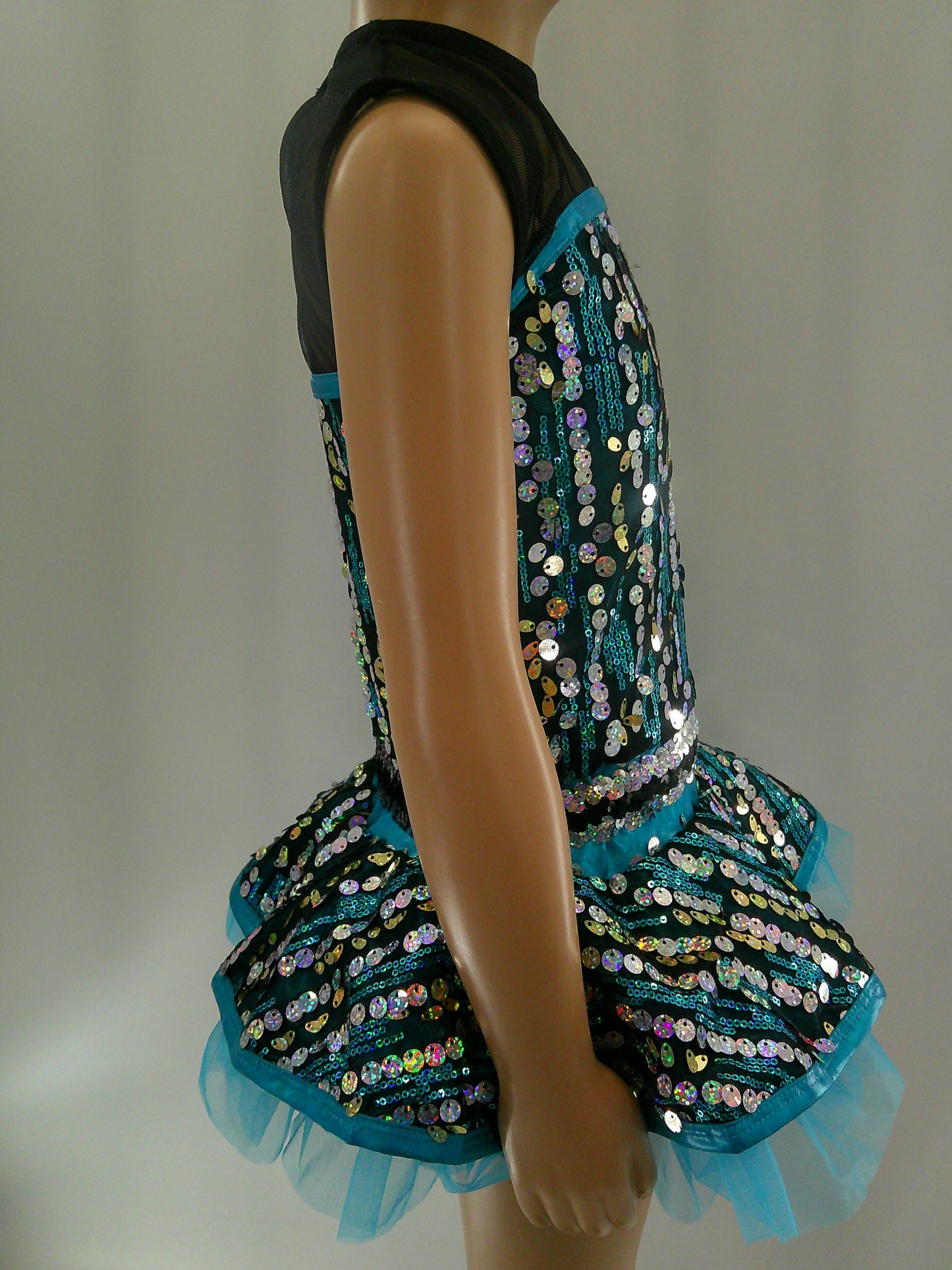 Pre-Owned Costume Medium Child Blue A Wish Come True 19265 Jazz Tap Clogging Musical Theater Dress Sequin