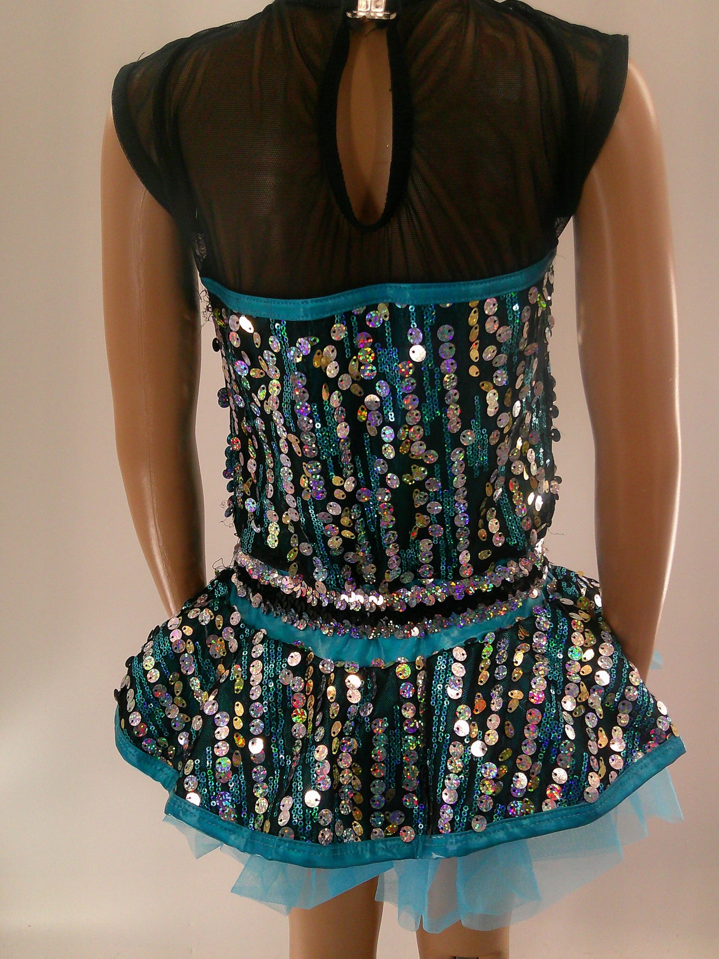 Pre-Owned Costume Medium Child Blue A Wish Come True 19265 Jazz Tap Clogging Musical Theater Dress Sequin