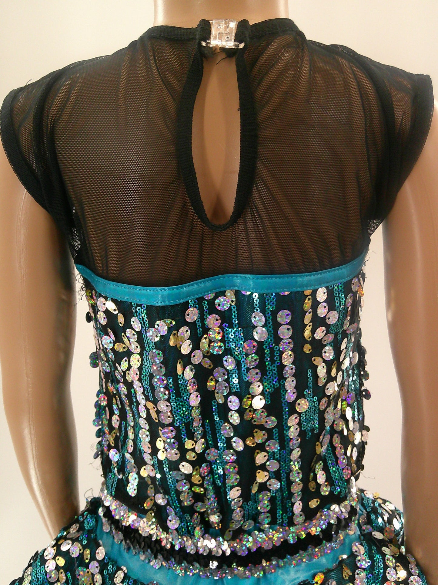 Pre-Owned Costume Medium Child Blue A Wish Come True 19265 Jazz Tap Clogging Musical Theater Dress Sequin