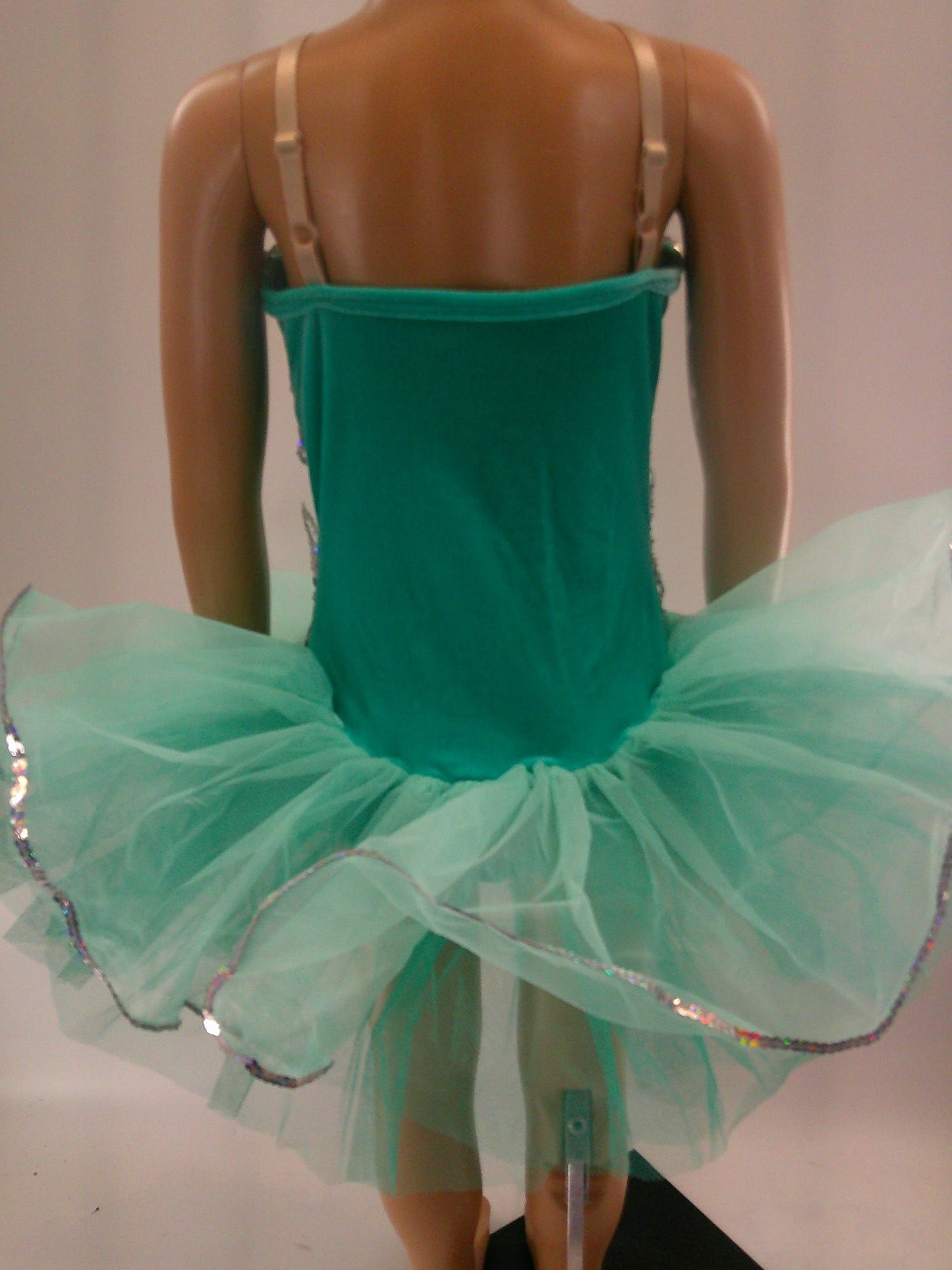 Pre-Owned Costume Ballet Medium Child Teal Curtain Call Tutu Sequin Lace YAGP Winter Queen