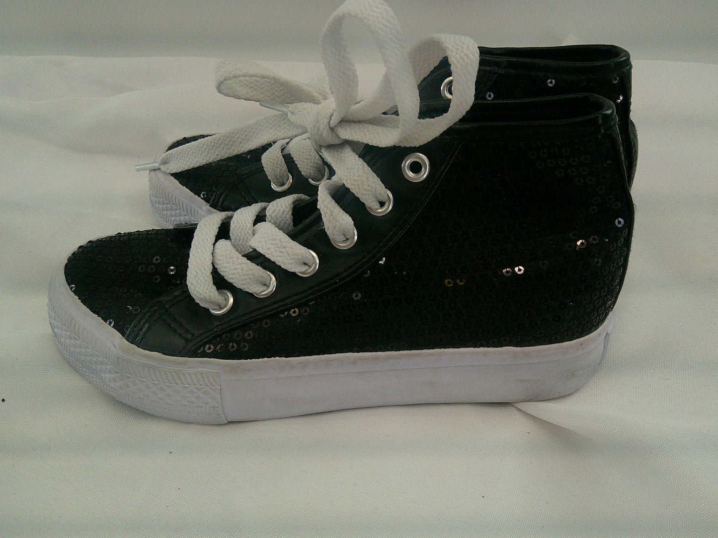 Pre-Owned Hip Hop Shoes Revolution Kids 3M Sequin High Top