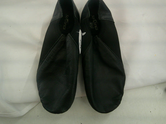 Pre-Owned Jazz Shoes So Danca JZ43 Black Adult 10.5XW Pull On Leather Split Sole