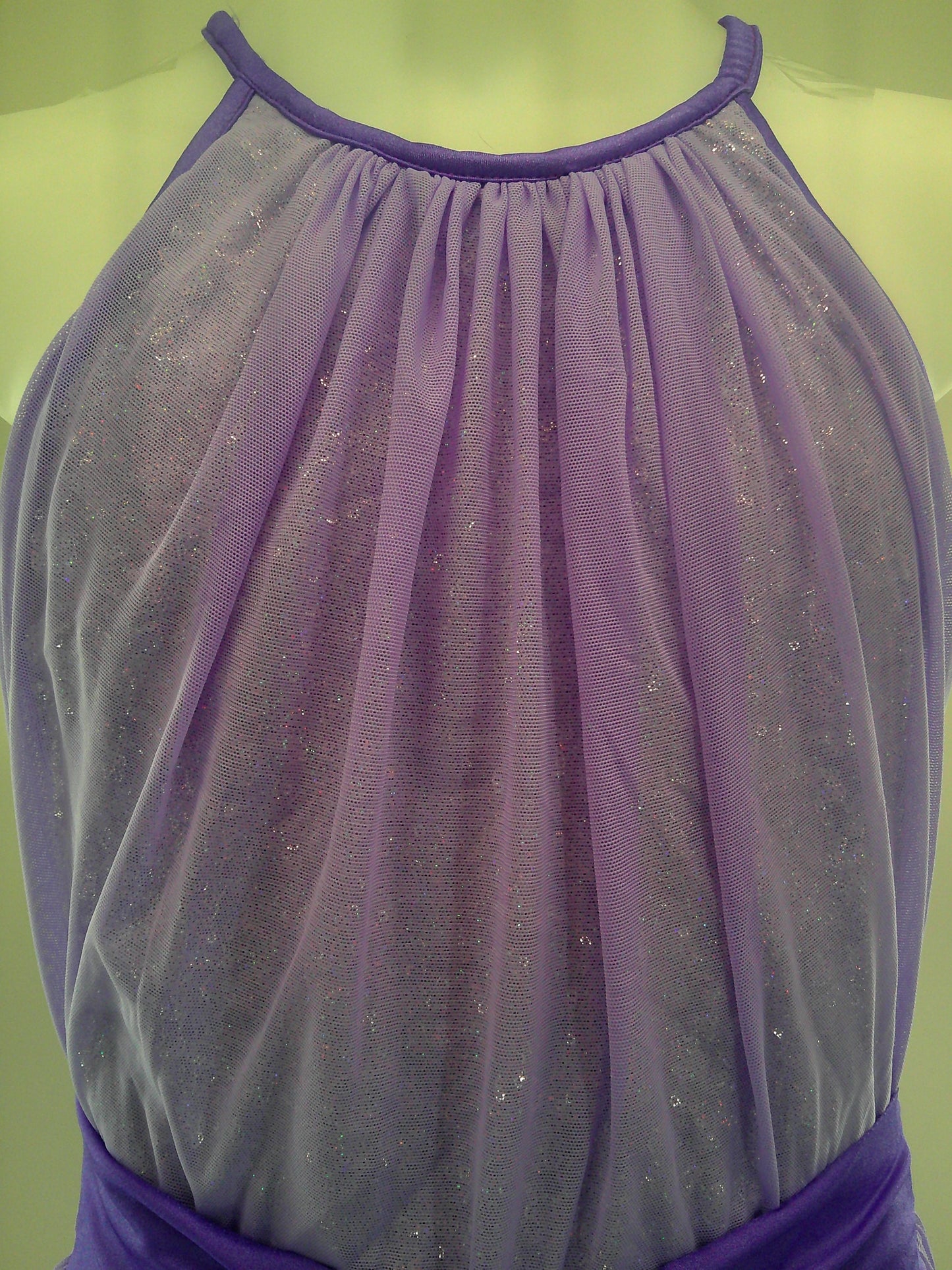 Pre-Owned Costume XL Child Purple ArtStone 27641 Lyrical Jazz Ballet Contemporary Dress Mesh Sequin