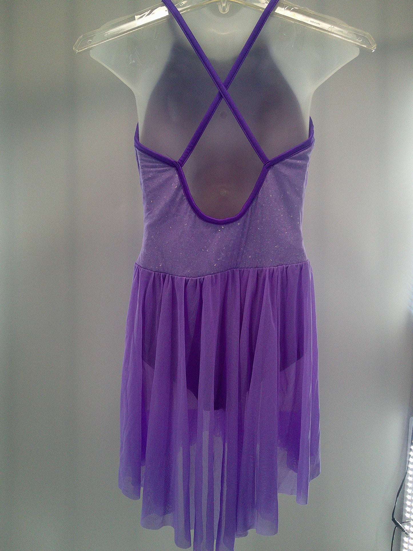 Pre-Owned Costume XL Child Purple ArtStone 27641 Lyrical Jazz Ballet Contemporary Dress Mesh Sequin