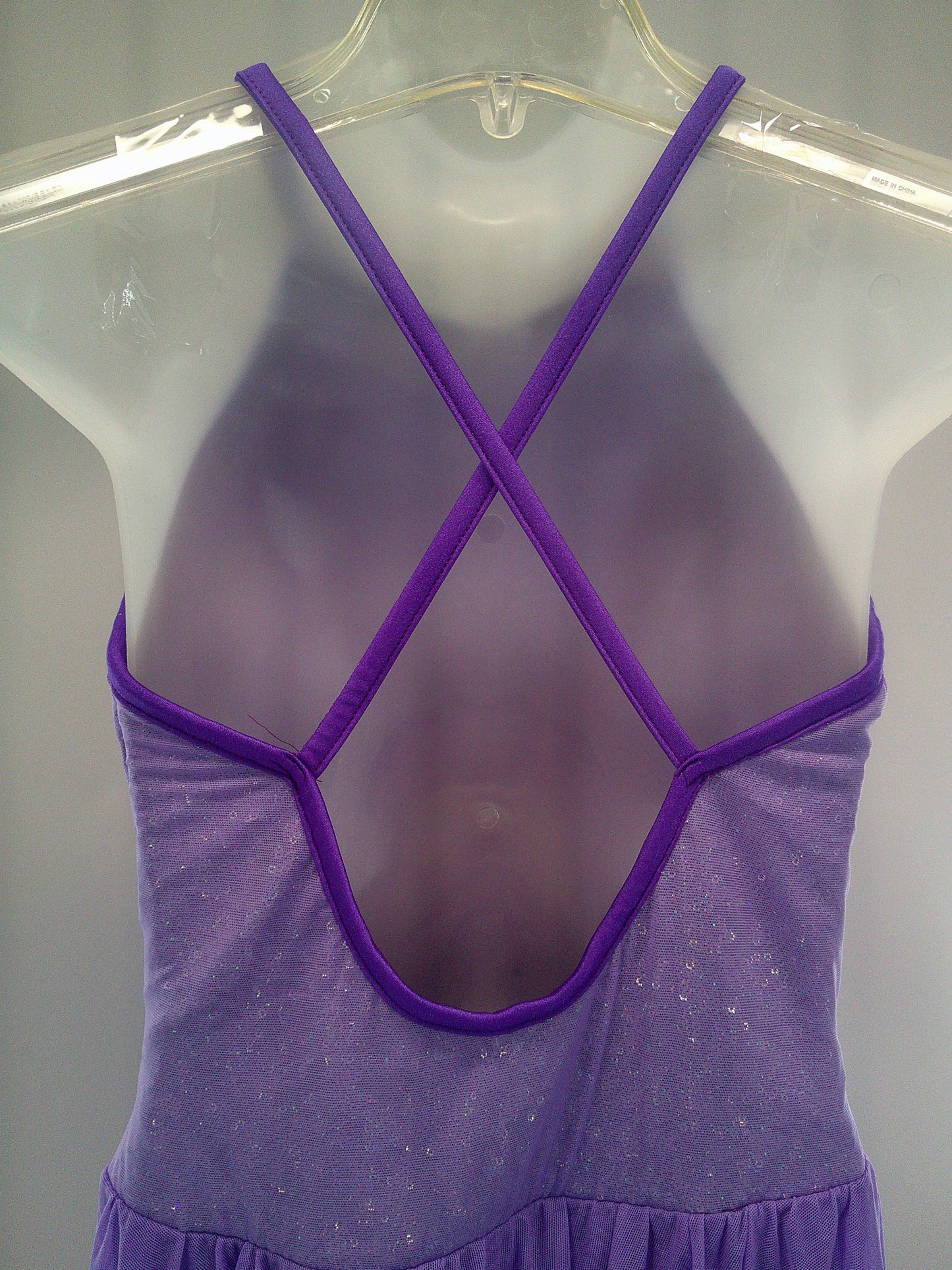 Pre-Owned Costume XL Child Purple ArtStone 27641 Lyrical Jazz Ballet Contemporary Dress Mesh Sequin