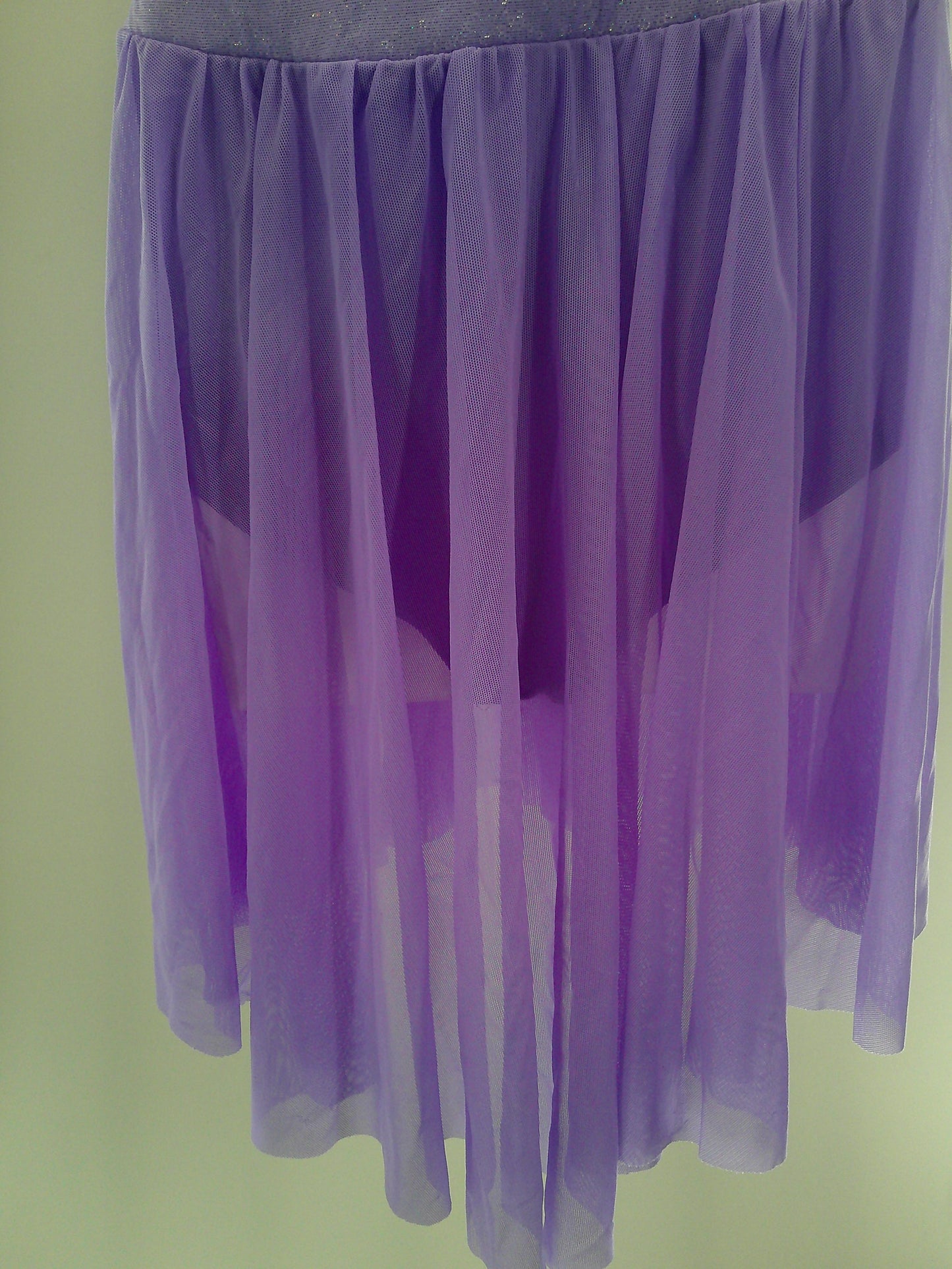 Pre-Owned Costume XL Child Purple ArtStone 27641 Lyrical Jazz Ballet Contemporary Dress Mesh Sequin