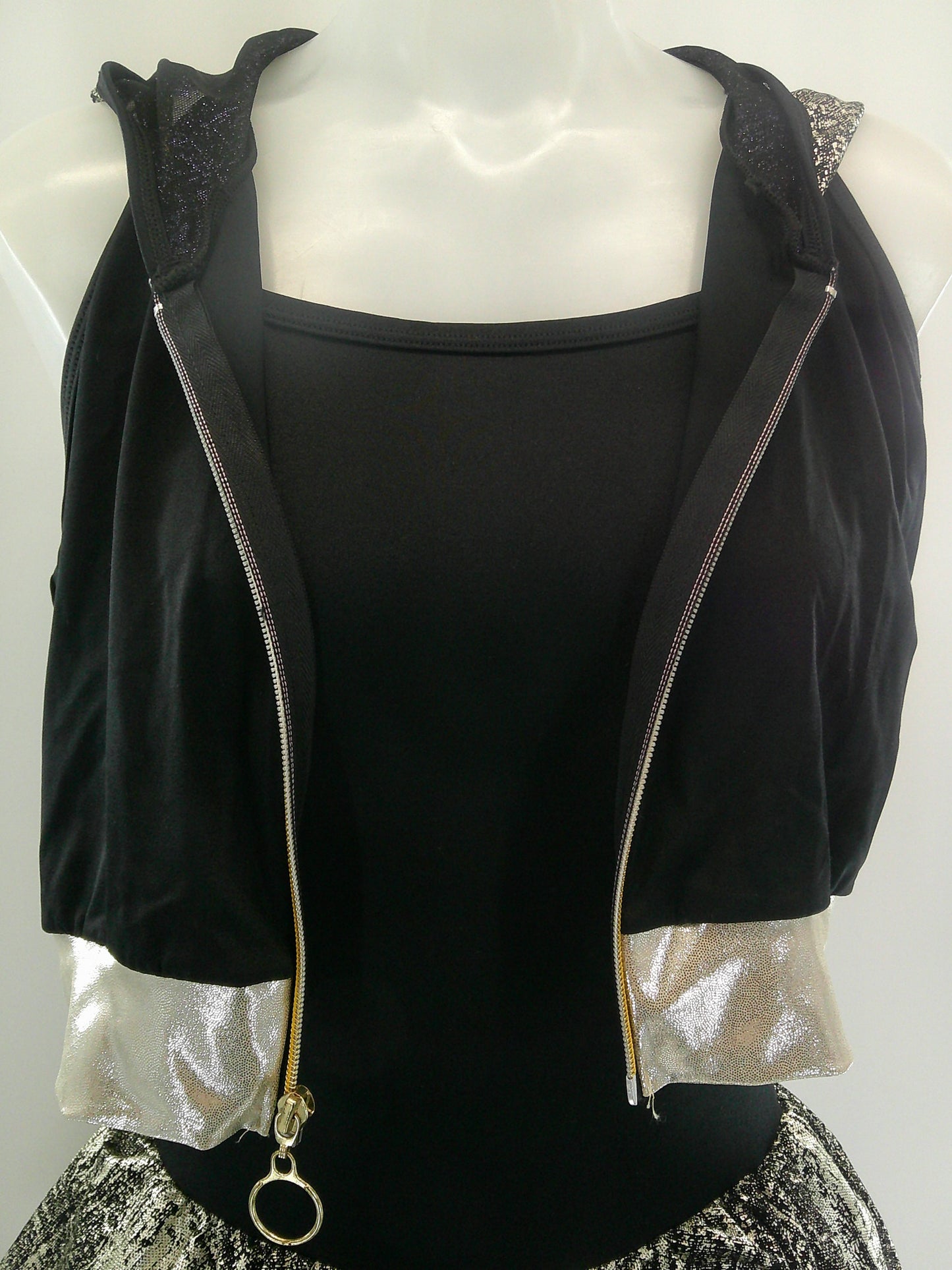 Pre-Owned Costume Jazz Medium Adult Gold Curtain Call E1831 2 piece Vest Dress Hip Hop Clogging Tap